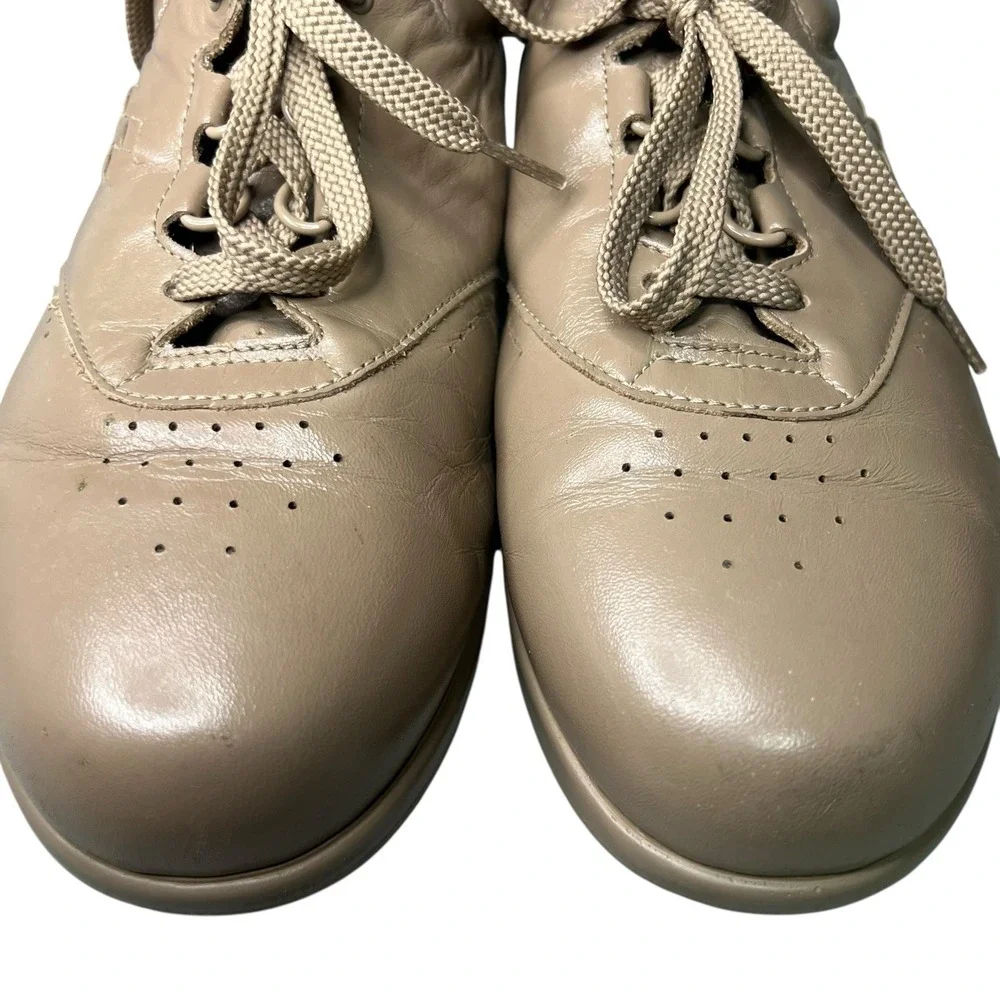 SAS Free Time Walking Shoes Womens Size 9W Mocha Leather Comfort Extra Laces